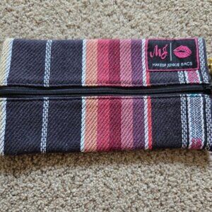 Makeup Junkie Bag Mini 7.5 x 4in Keychain with Tassel Aztec Stripe Native Zipper